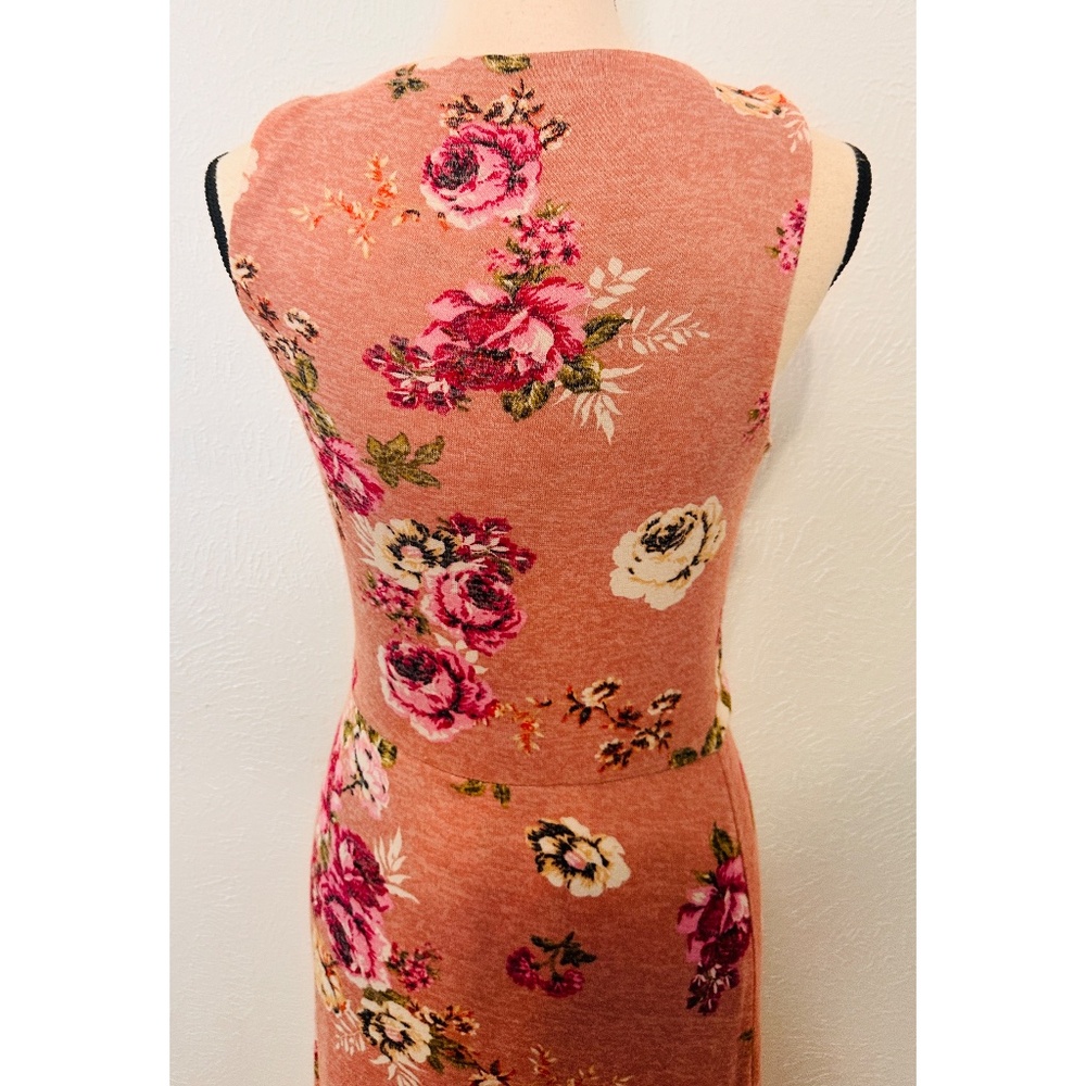 Bailey 44/ Anthropologie Pink  Rose V-Neck , Slit Front, Midi Dress, x-Small - Picture 5 of 13